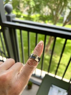 Stainless Steel & CZ Band Ring (Approx. Size 5.5 or 6)
