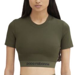 PACO RABANNE short sleeve athletic cropped top women’s Size Medium 