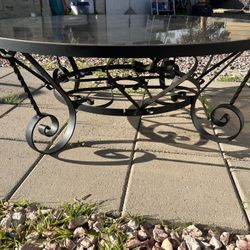 wrought iron  & glass coffee table