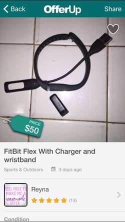 FitBit Flex with charger and wristband $50