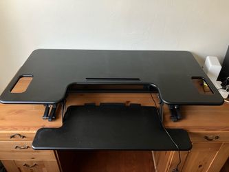 Black Standing Desk Converter with Keyboard Tray