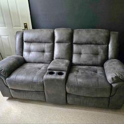 Reclining **2 pieces** sofa with usb port,only 5 months of used