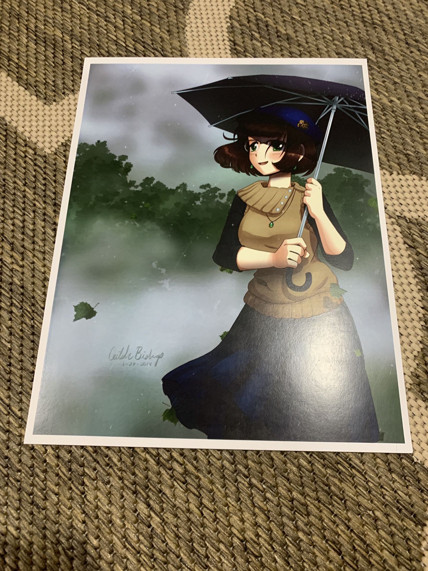 Woman in Rain Print by Bishop