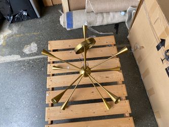 Modern Brass Starburst Light Fixture