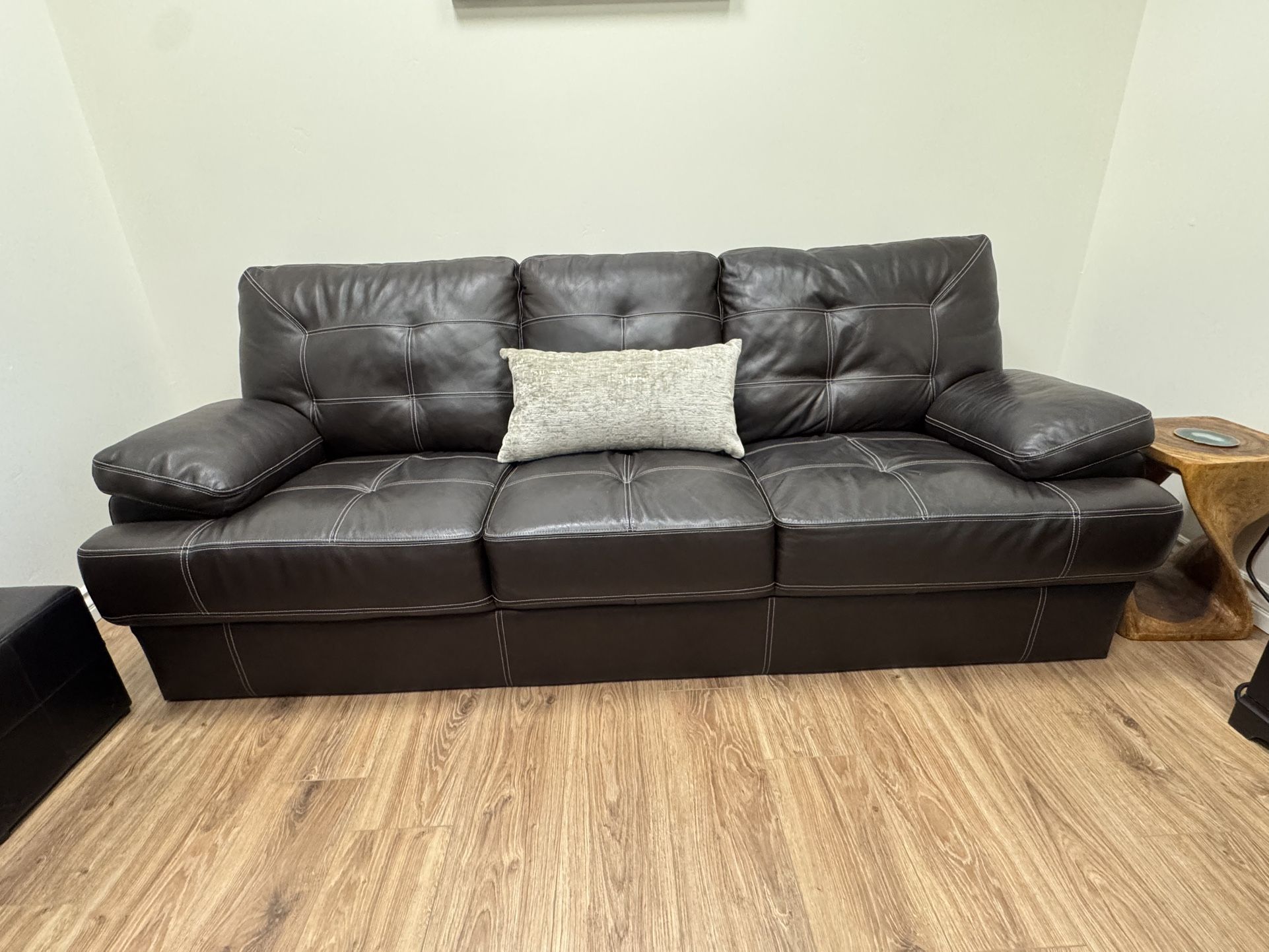 Brown Leather Sofa