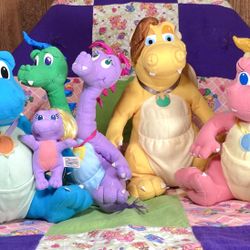 Dragon Tales Plush Lot Quetzal-Ord-Cassie-Zak & Wheezie + Baby + Throw Blanket!