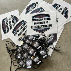 American Ninja Warrior Jr Party Pack Badges And parking Passes 