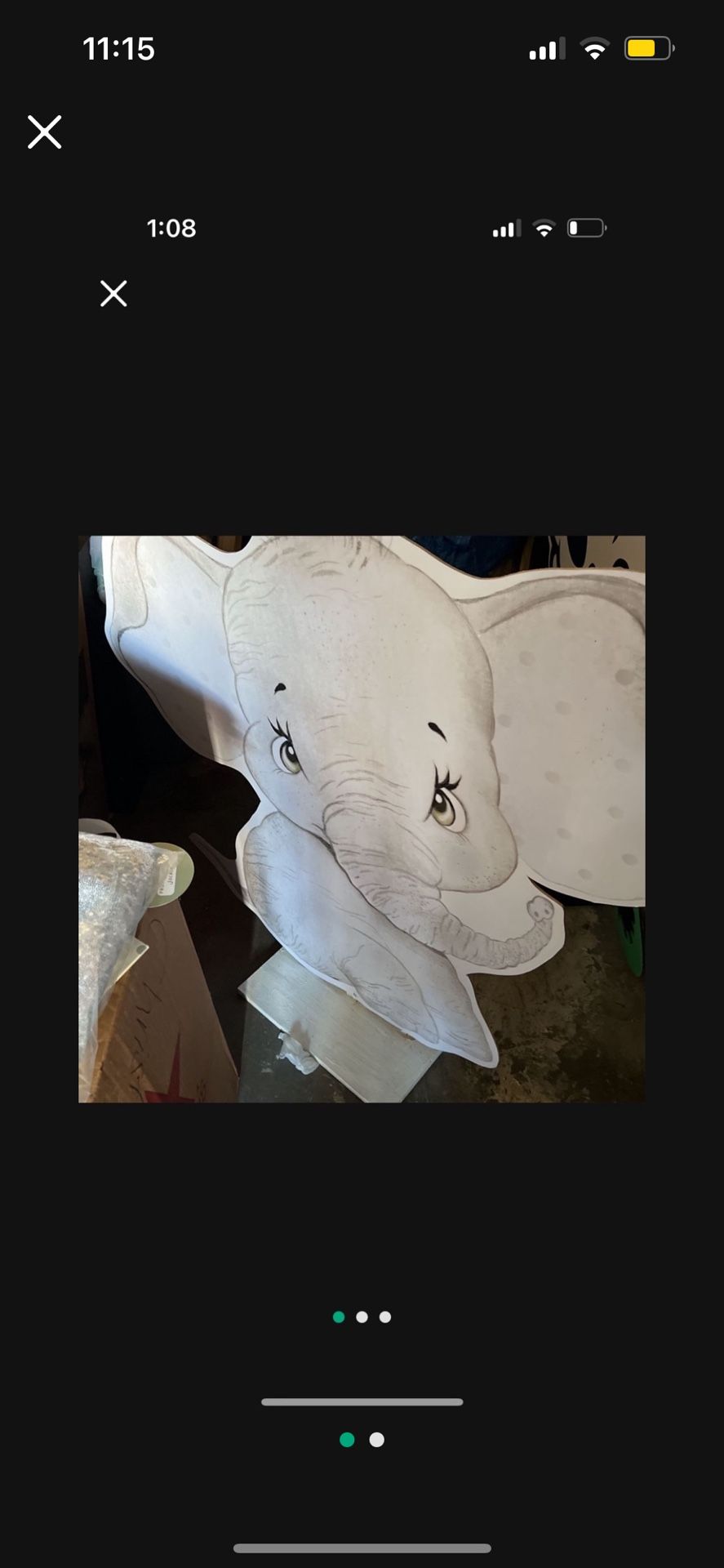 2 Elephant Baby Shower Prop