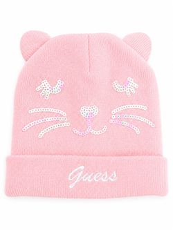 Guess Pink Cat Ear Knit Beanie