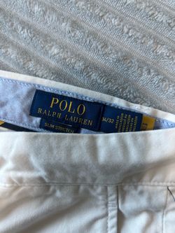 Polo Ralph Lauren Men's Straight-Fit Stretch Chino Pants in white.