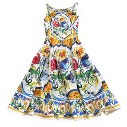 Dolce&Gabbana Majolica Crepe Midi Dress 