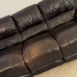 Reclining Leather Sofa & Matching Loveseat 