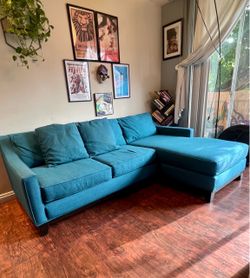 Teal Sectional Sofa with Chaise