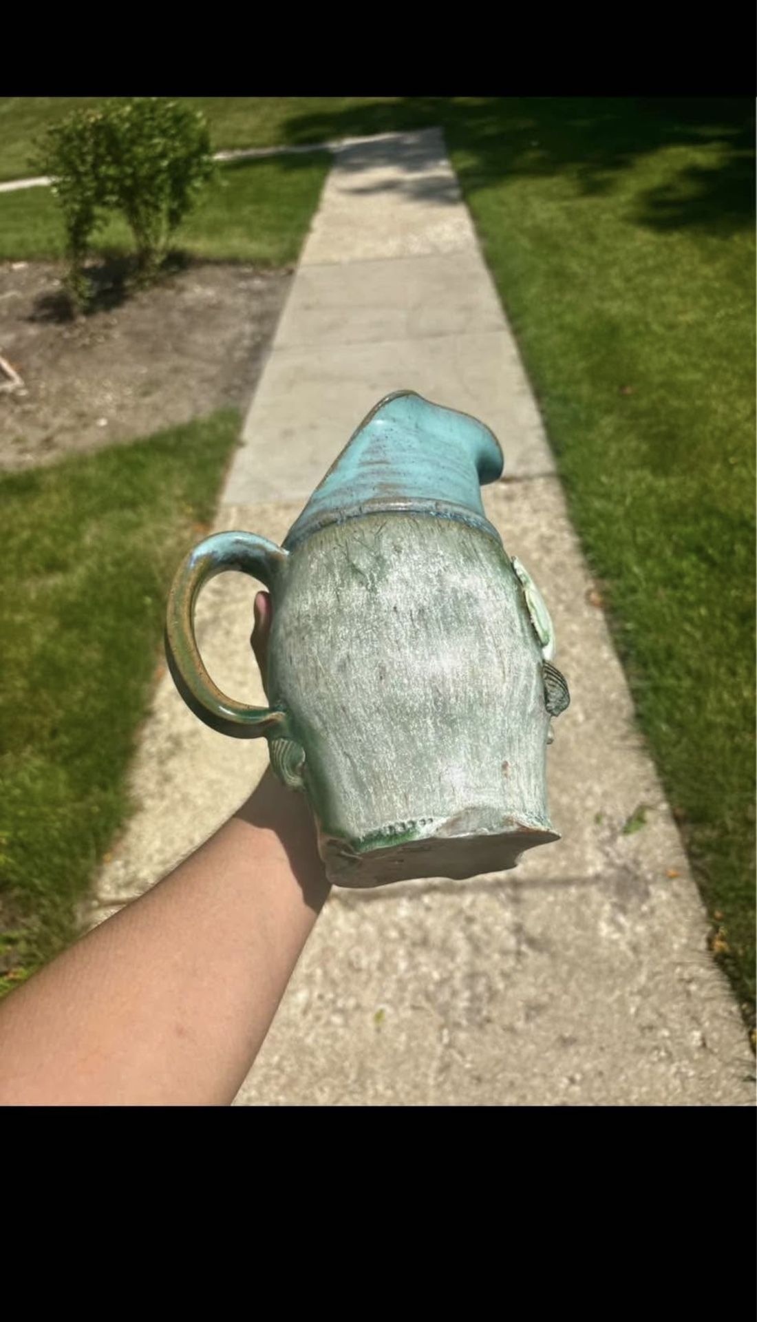 Handcrafted Blue Oceania Ceramic Pitcher