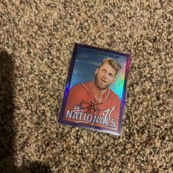2016 Topps Heritage Bryce Harper Purple Refractor SP Baseball Card Washington Nationals, Phillies 2x MVP 