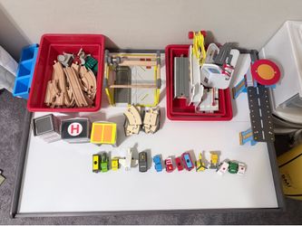 Large Wooden Train Set with Accessories