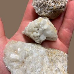 Set Of 3 Quartz Crystal Clusters. Rocks Crystals Gemstones Minerals