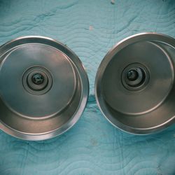 2 12 inch stainless steel sinks.