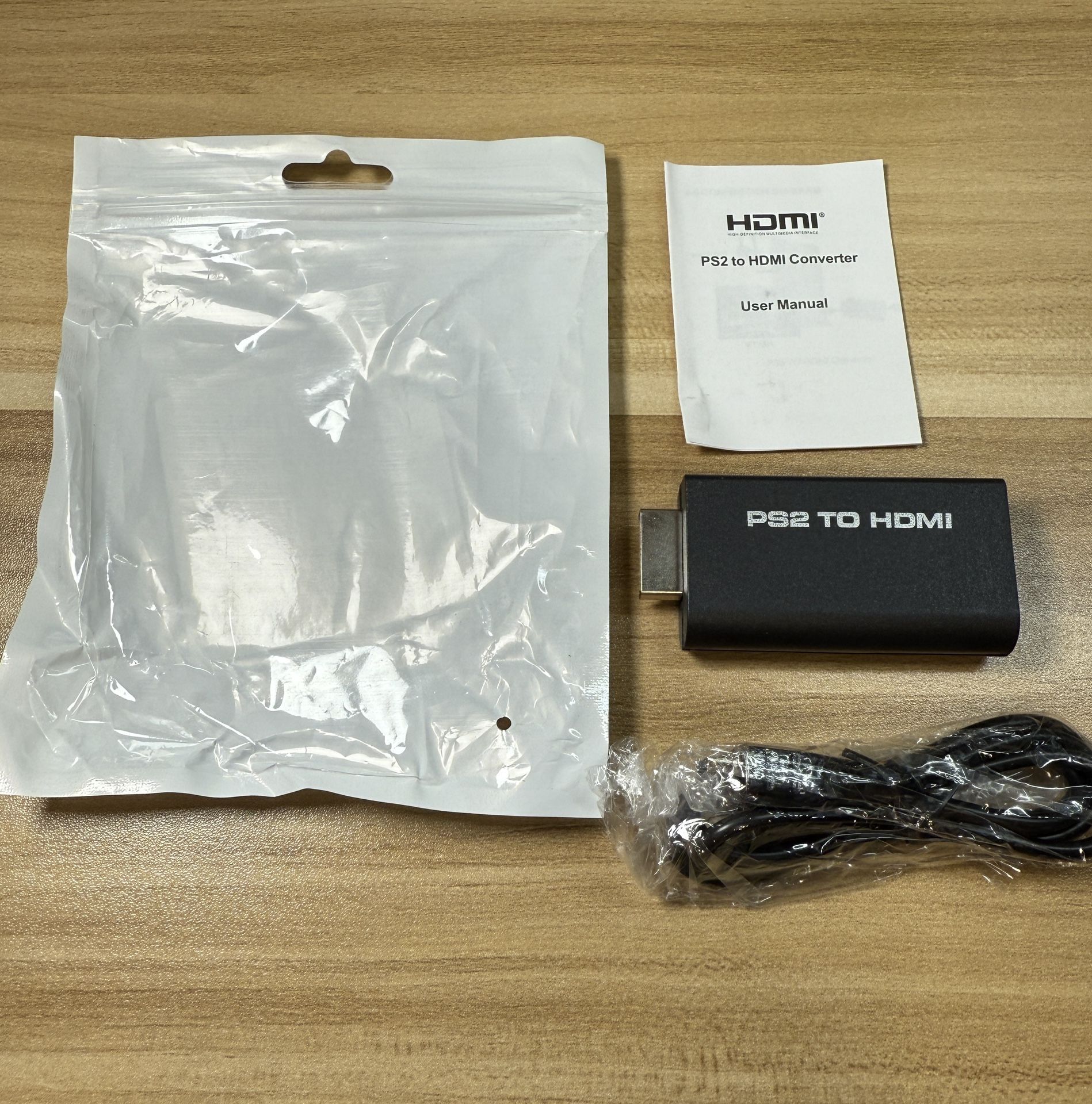 PS2 to HDMI 1080P Video Converter Adapter with 3.5mm Audio Output HDTV Monitor