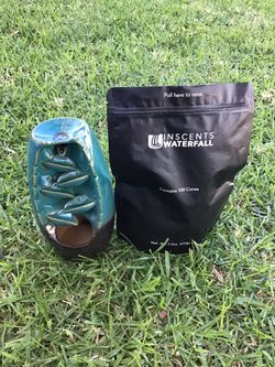 Inscents Waterfall Ceramic Backflow Insense Holder Cone Burner Aromatherapy Spa Zen Office Yoga Bedroom Home Decor Scented Cones Relax Stress Relief