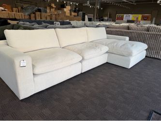 Cream linen cloud sectional