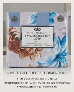 Royal Majestic 6-Piece Full Sheet Set