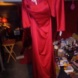 Sz 16 Strapless Apple Red David's Bridal Dress With Jacket