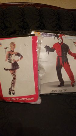 Couple Costumes.Evil Jester/Harlequin