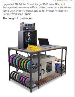 2-Tier 3D Printer Stand with Filament Storage Rack