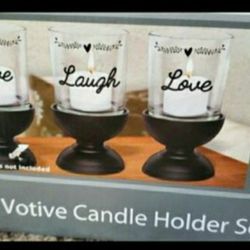 New Six Piece Votive Candle Holder Set - Live Love Laugh
