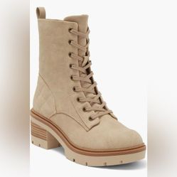b.o.c. By Born Malika Lace-Up Nubuck PU Boot Off White/Light Tan Size 9 