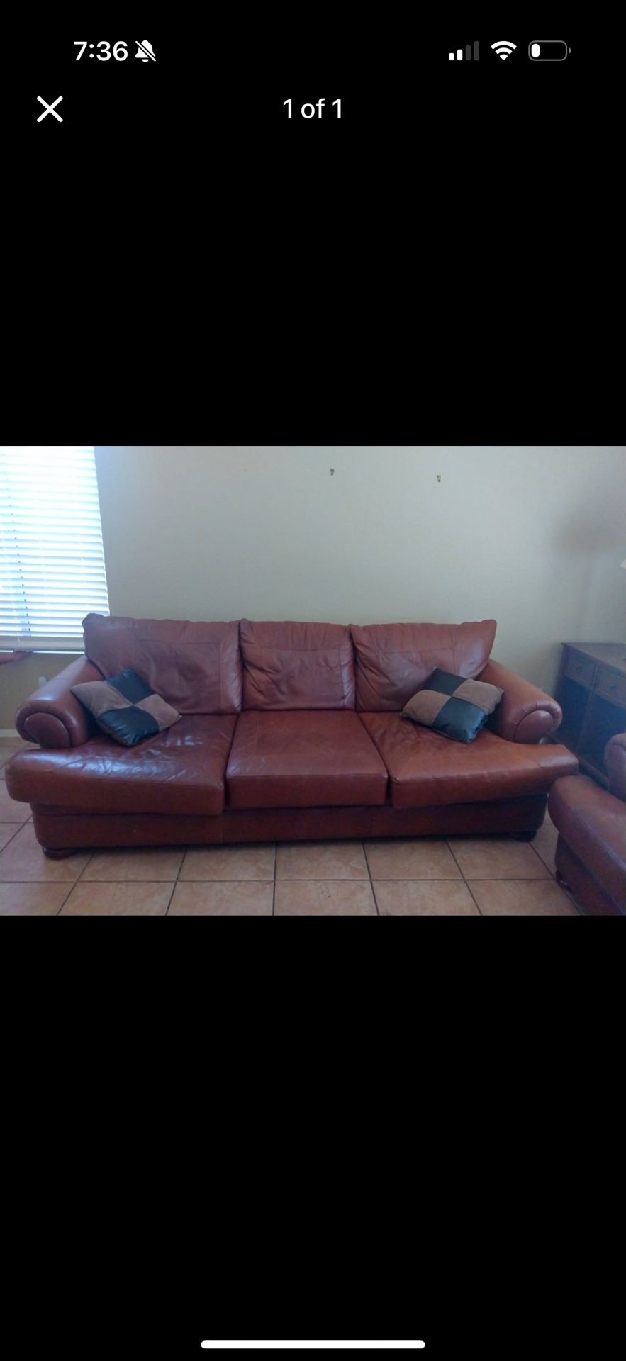 Red Leather Sofa