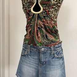 Miss Me Y2K Distressed Denim Mini Skirt - Sidney 05 - Size M