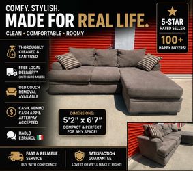 🚚🇲🇽FREE DELIV! 🧼Clean Reversible Chaise Sectional - Ready for Your Home!