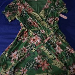 Green Floral Dress 