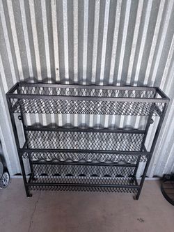 Black Metal Mesh 3Tier Storage Shelf