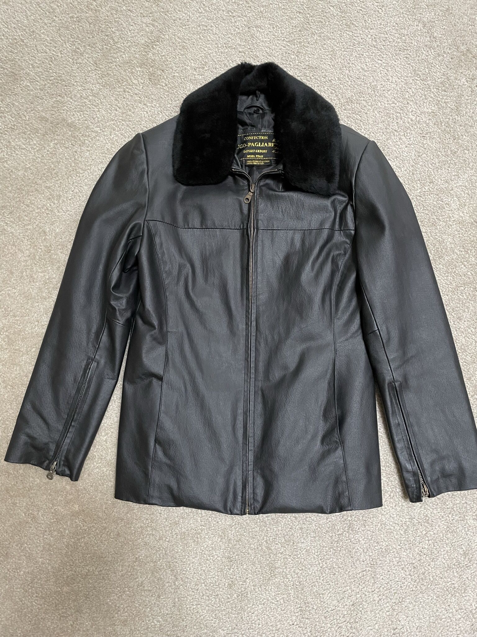 Women’s Fleece Collar Leather Jacket