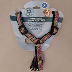 New with Original Packaging! Adjustable Dog Harness Size Small - Fits Dog's Chest Size 14" to 20"  - Multi Colored Stripes 