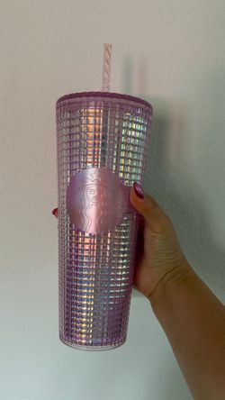 Starbucks Pink Iridescent Grid Cold Cup Tumbler