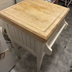 Wood Kitchen Island W Butcher Block Top