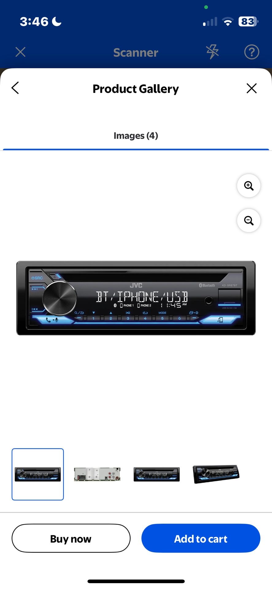 JVC KD-SR87BT Single DIN Car Stereo CD Player, with High Power Amplifier, AM/FM Radio