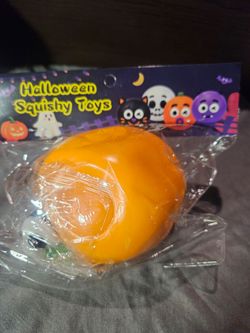 Halloween pumpkin face squishy diy