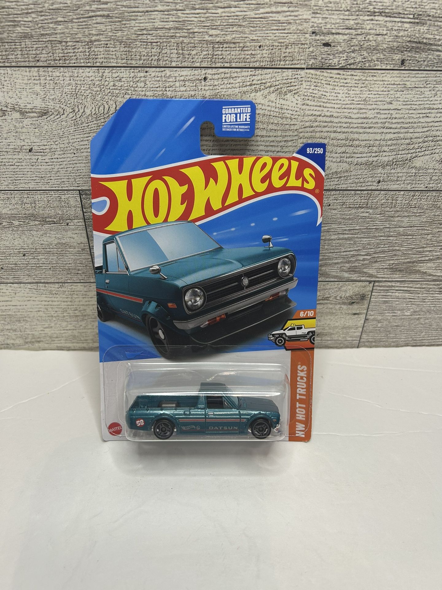 Hot Wheels Blue ’1975 Datsun Sunny Pickup Truck (B120) HW Hot Trucks • Die Cast Metal • Made in Malaysia Scale 1:64
