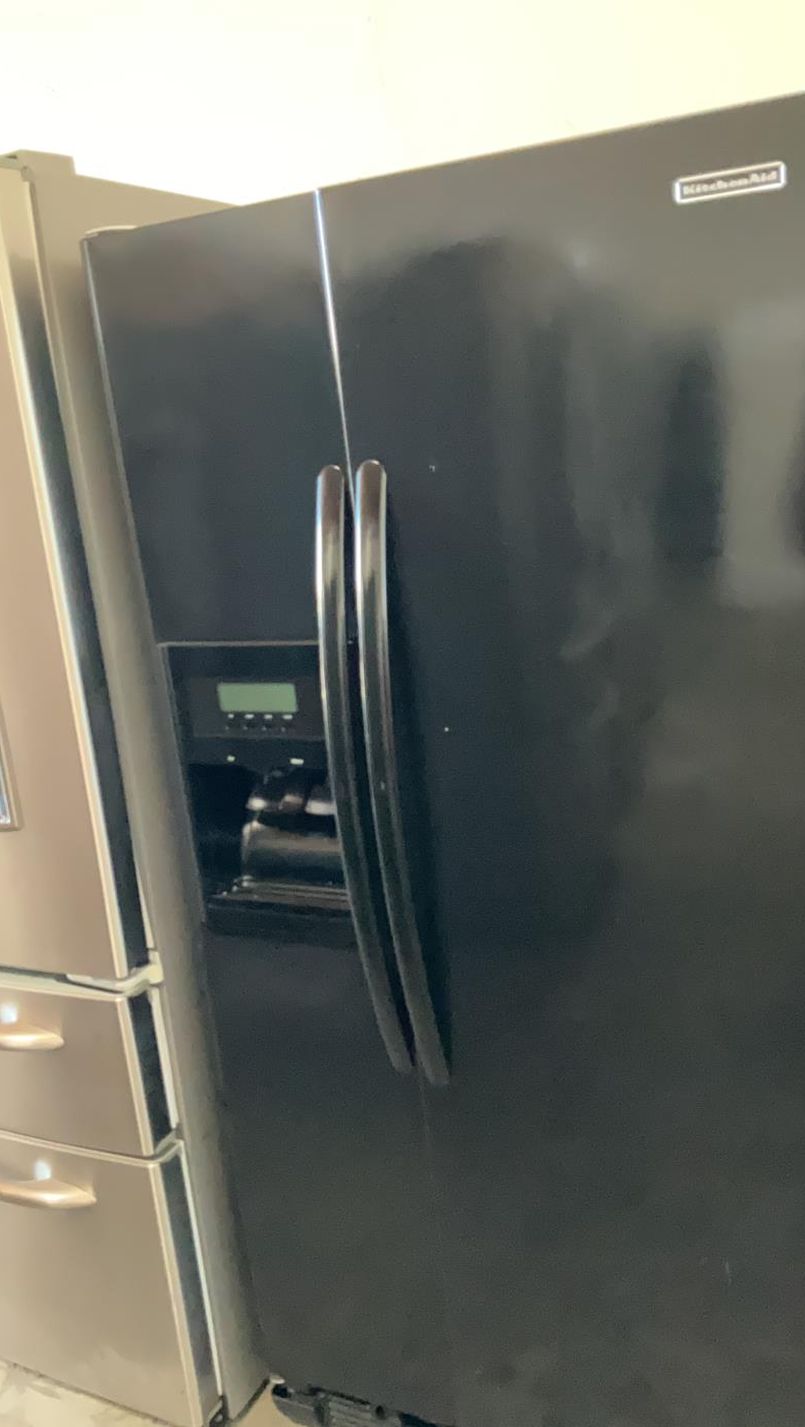 Kitchen Aid Side-by-Side Black Refrigerator