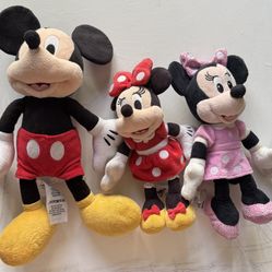 Vintage Mickey Mouse and Minnie Mouse Plush Set by DISNEY  