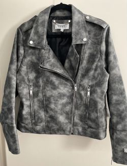 Grey Nicole Miller leather jacket