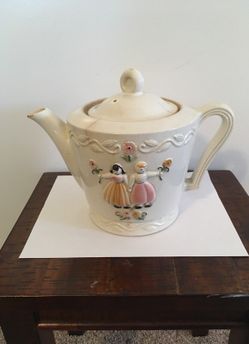 Vintage Porcelier Vitreous Handpainted China Teapot