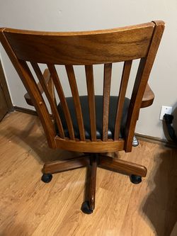 Solid Oak Desk Chair Thumbnail