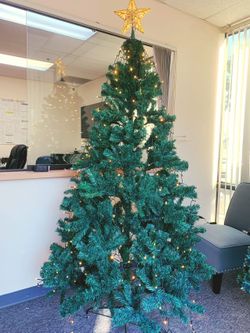 7ft Christmas Tree W/ LED String Lights