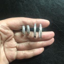 925 Sterling Silver Hoop Earrings.(big $25 A Pair)(small $18 A Pair)